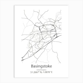 Basingstoke,United Kingdom Minimalist Map Poster