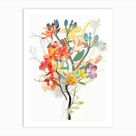 Kangaroo Paw Collage Flower Bouquet Art Print