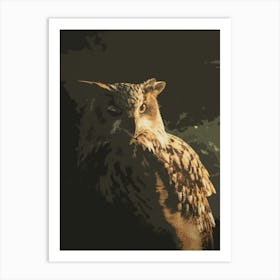 Applique Painting Of An Owl In The Sunshine Art Print