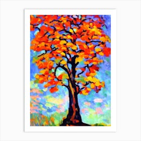 Pagoda Tree 1 tree Abstract Block Colour Art Print