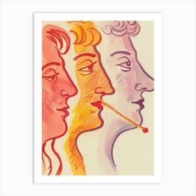 Three Faces 14 Art Print