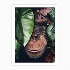 Chimpanzee in the Jungle 1 Art Print