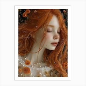 Girl With Red Hair 2 Art Print