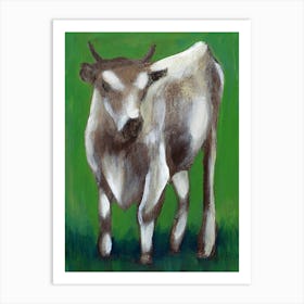 La Vache - cow painting Anton Maliar green animal vertical Art Print