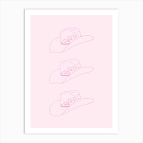 Cowboy Hats - Pink Art Print