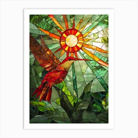 Hummingbird Stained Glass 11 Art Print