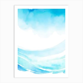 Blue Ocean Wave Watercolor Vertical Composition 94 Art Print