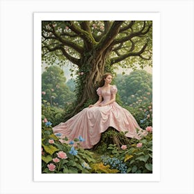 Princess Under A Tree Art Print