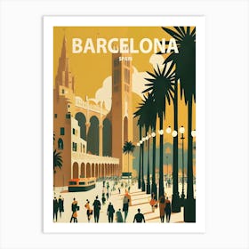 Barcelona Retro 1 Art Print