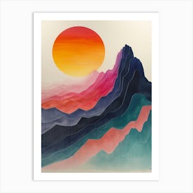 Sunset In The Mountains 36 Art Print