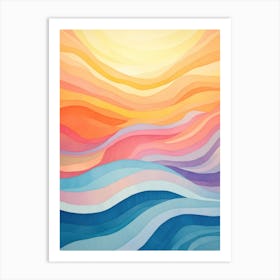 Abstract Watercolor Seascape Art Print