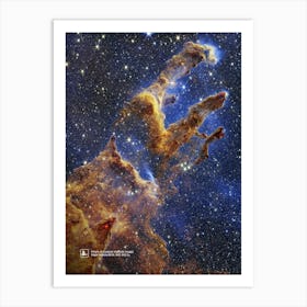 JWST Pillars of Creation, 2022 - Eagle Nebula, M16, NGC 6611 (James Webb/JWST) — space poster, science poster, space photo, space art, jwst picture Art Print