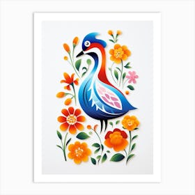 Scandinavian Bird Illustration Duck 2 Art Print