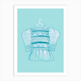 Aqua Blouse Art Print