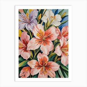 Pastel Alstroemeria no1 Art Print