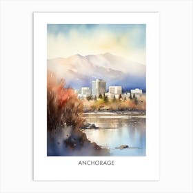 Anchorage Watercolor 3 Travel Poster Art Print