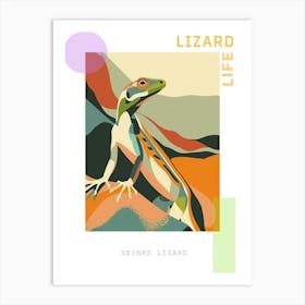 Skinks Lizard Abstract Modern Illustration 3 Poster Art Print