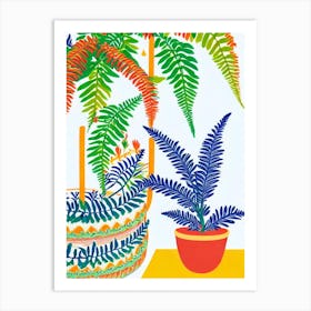 Blue Star Fern Eclectic Boho Plant Art Print