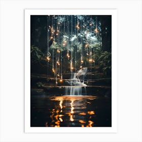 Musical Fairy Lights In The Forest Art Print