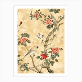 Bird Flowers Chinese Style Art Print