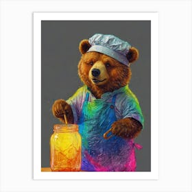 Bear In A Jar Art Print