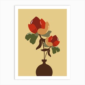 Two Flowers In A Vase Art Print