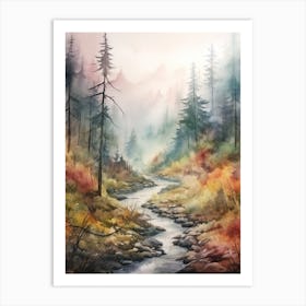 Autumn Forest Landscape Harz National Park Germany Art Print