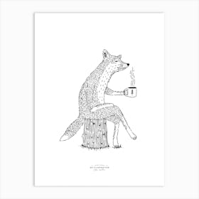 Distinguished Fox Fineline Illustration Art Print