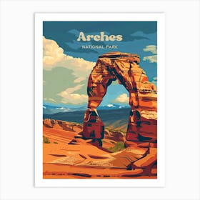 Arches National Park Delicate Arch Art Illustration Art Print