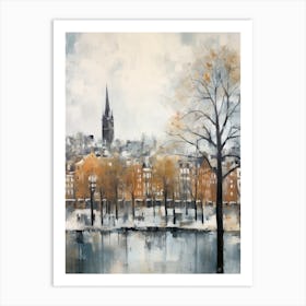 Winter City Park Painting Westerpark Amsterdam Netherlands 1 Art Print