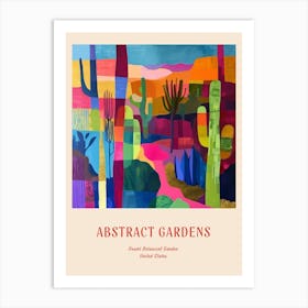 Colourful Gardens Desert Botanical Garden Usa 4 Red Poster Art Print