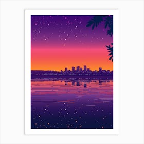 Seattle Skyline Vector Illustration Art Print