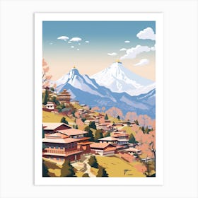 Nepal 3 Travel Illustration Art Print