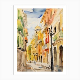 Lecce, Italy Watercolour Streets 3 Art Print