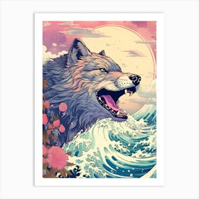 Wolf In The Sea 1 Art Print