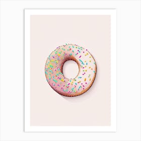 Sprinkles Donut Abstract Line Drawing 3 Art Print
