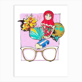 Eyeglasses And Russian Doll Affiche