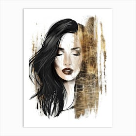 Girl With Long Hair 5 Art Print