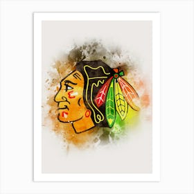 Chicago Blackhawks Watercolor Art Print