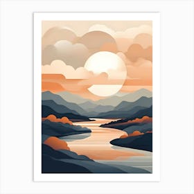 Sunset In The Mountains 20 Art Print