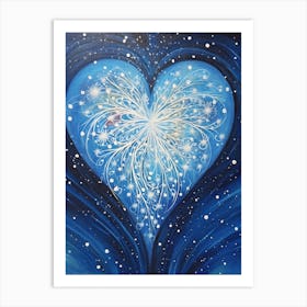 Icy Blue Heart 1 Art Print