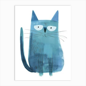 Ojos Azules Cat Clipart Illustration 2 Art Print