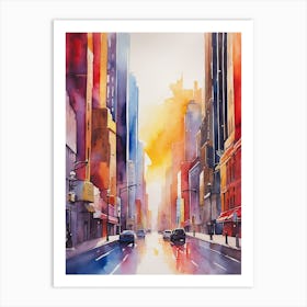 New York City Watercolor Painting 1 Art Print