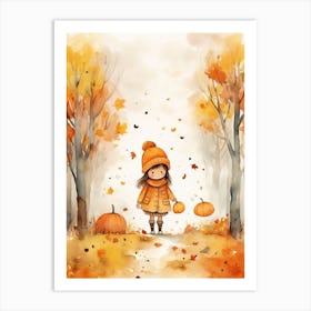 Cute Autumn Fall Scene 71 Art Print