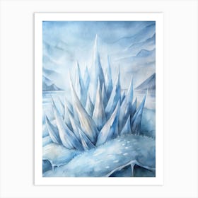 A Minimalist Design Of Ice Spikes Forming Unique P Art Print