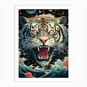 Tiger In Space Art Print