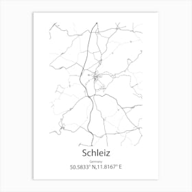 Schleiz,Germany Minimalist Map Art Print