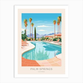 Palm Springs California 1 Midcentury Modern Pool Poster Art Print