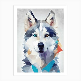 Husky Polygon Art Animal Dog Pet Art Print