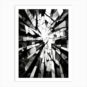 Shattered Illusions Abstract Black And White 7 Art Print